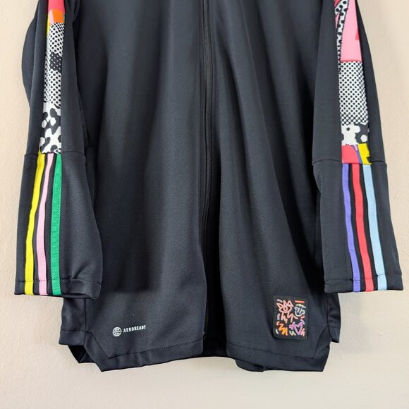 Adidas x Kris Andrew Small Black & Rainbow Tiro Track Jacket Pride L Small Hole - Picture 5 of 12